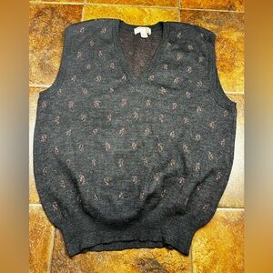 Wool Patterned Vintage Sweater Vest